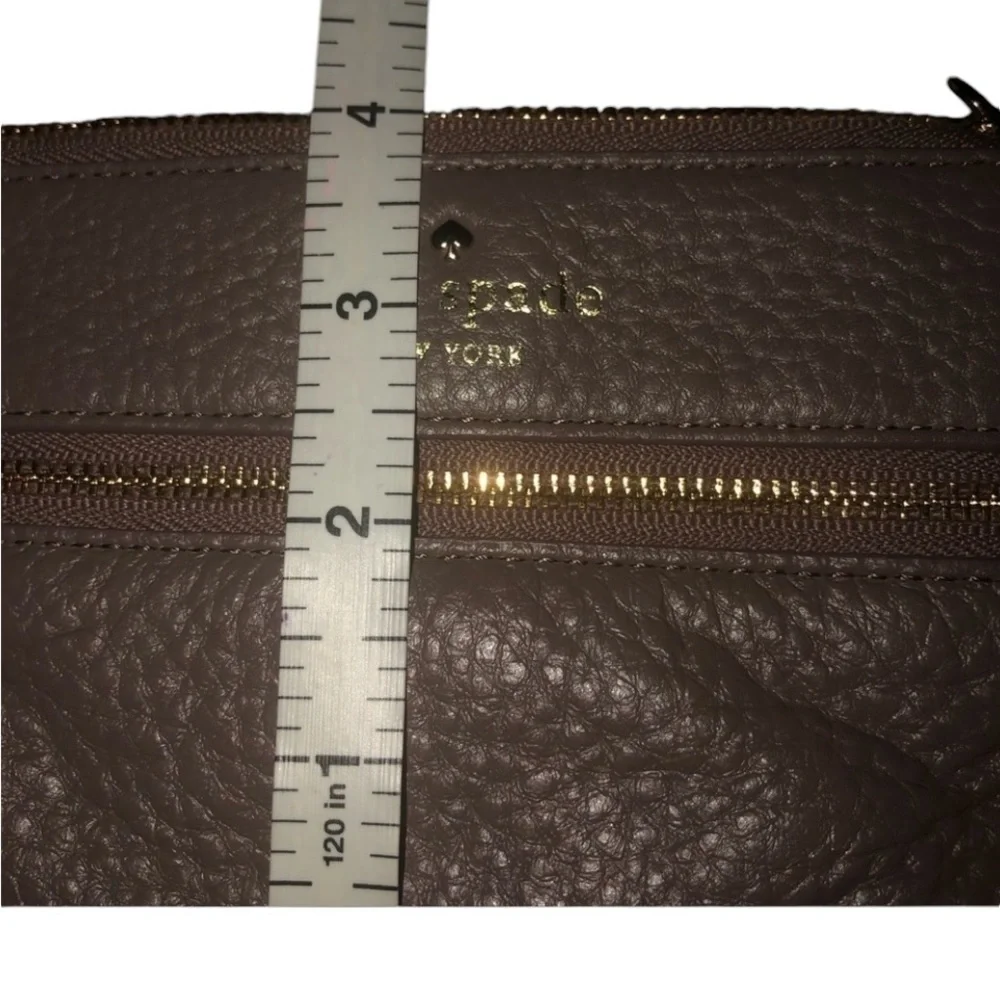 Kate Spade  taupe card case ,wristlet  or wallet outside zip pocket